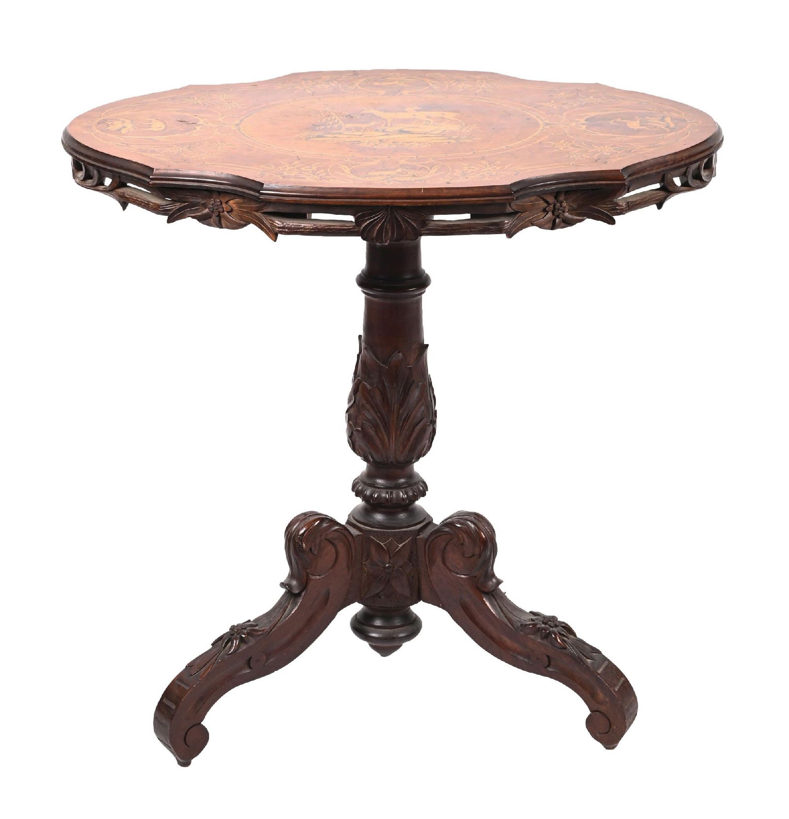BLACK FOREST INLAID PARLOR TABLE (1 of 7)