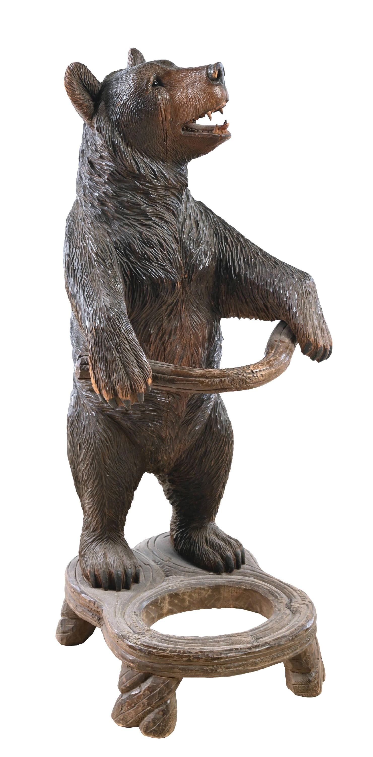 BLACK FOREST CARVED BEAR UMBRELLA/CANE HOLDER (1 of 4)