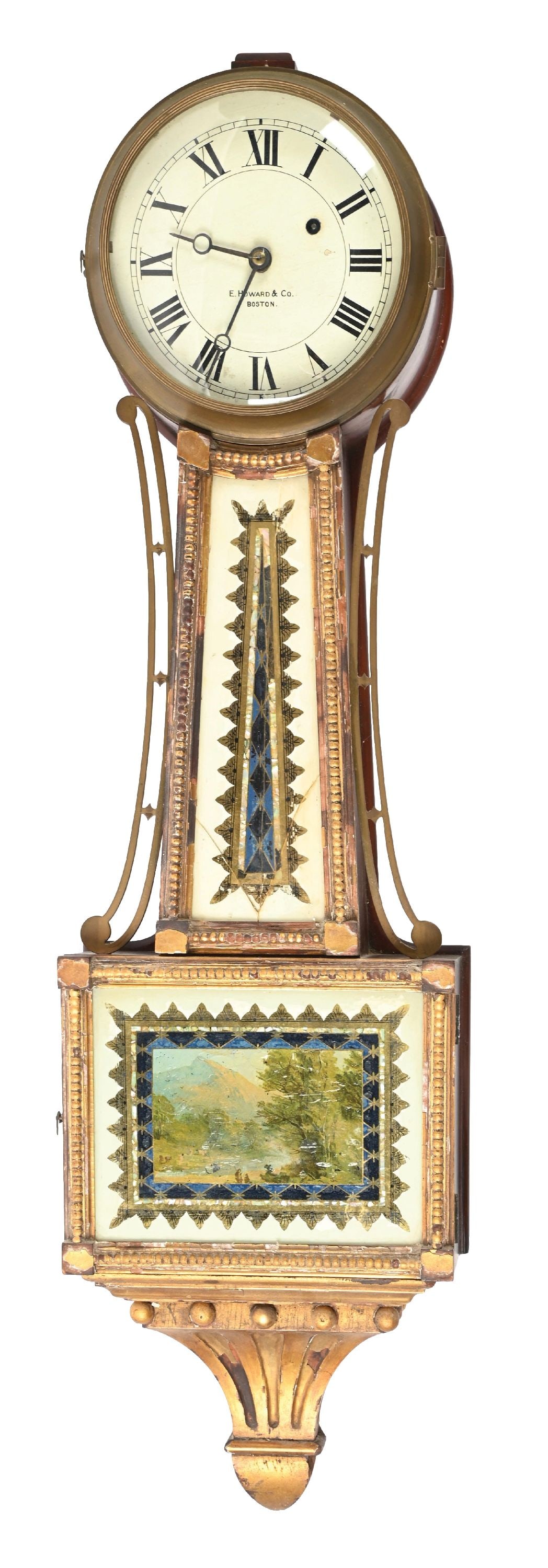 RARE E. HOWARD CLOCK CO.CROSSBANDED BANJO CLOCK #95 (1 of 3)