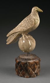 WOODEN CARVED BIRD FIGURE