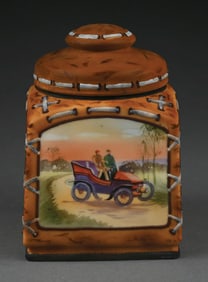 NIPPON TOBACCO HUMIDOR WITH AUTOMOBILE SCENE