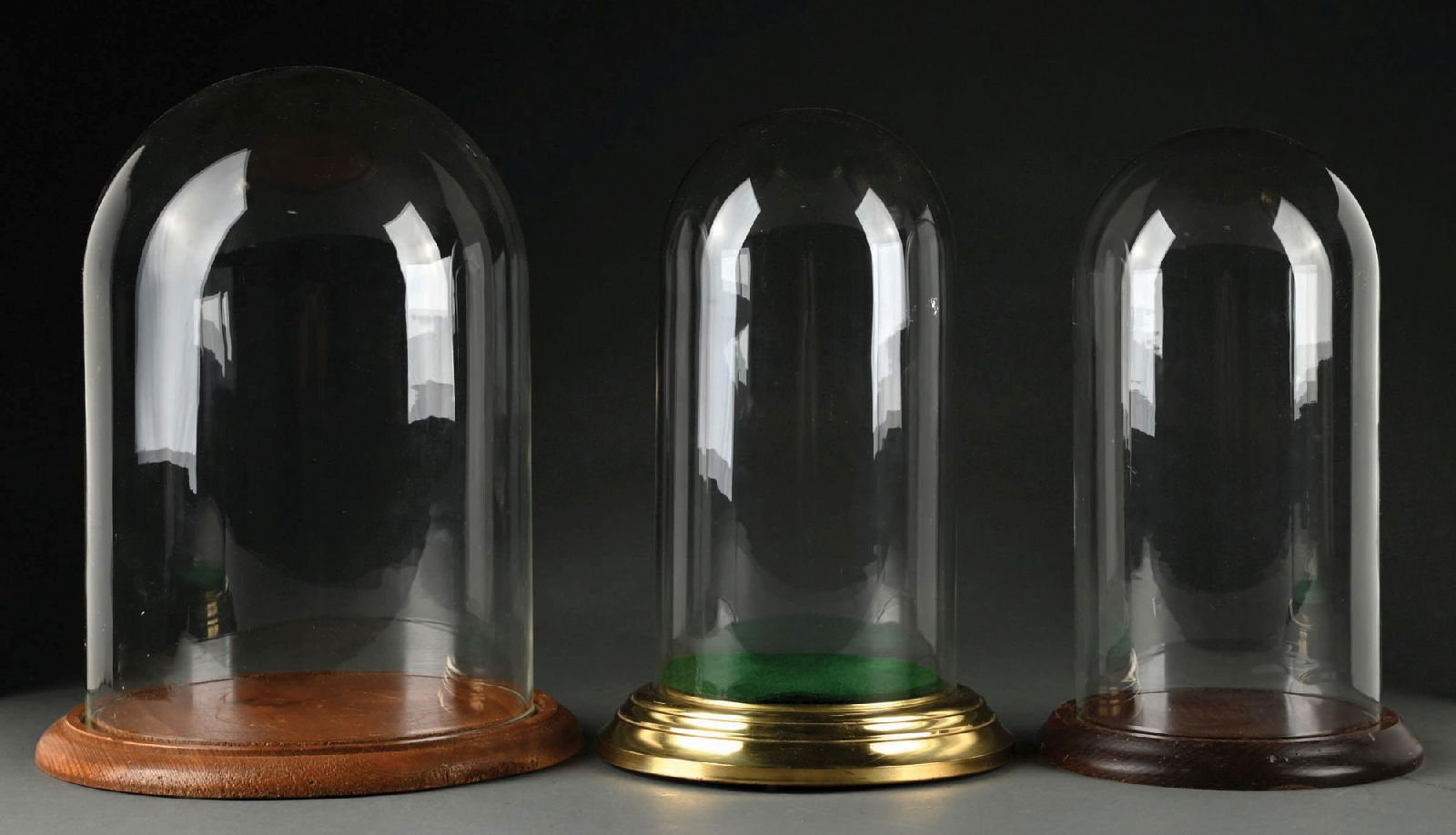 LOT OF 3: DOME GLASS DISPLAY CASES (1 of 2)