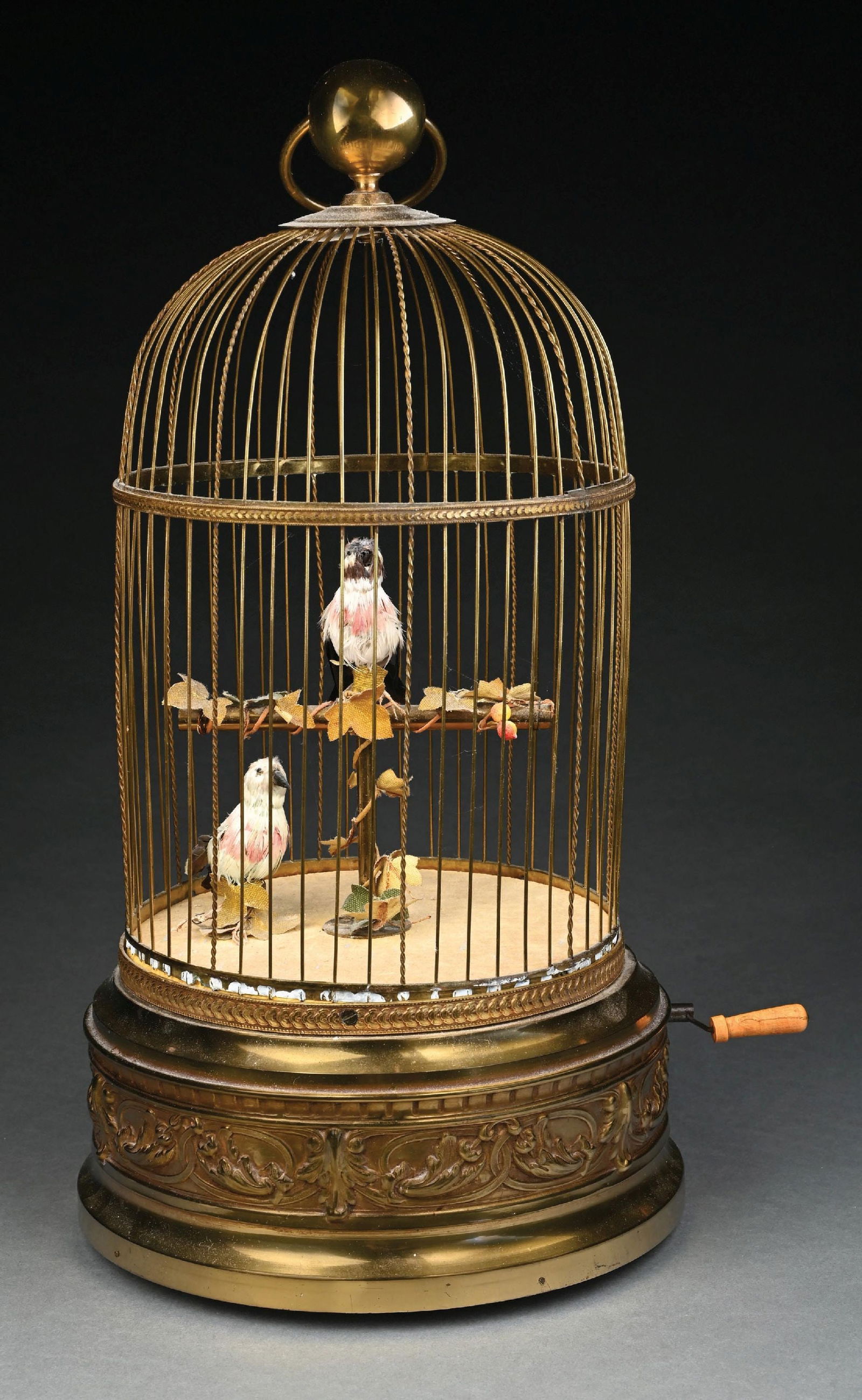 SINGING BIRD IN BRASS CAGE MUSIC BOX (1 of 5)