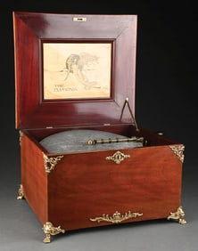 ANTIQUE EUPHONIA MUSIC BOX WITH DISCS