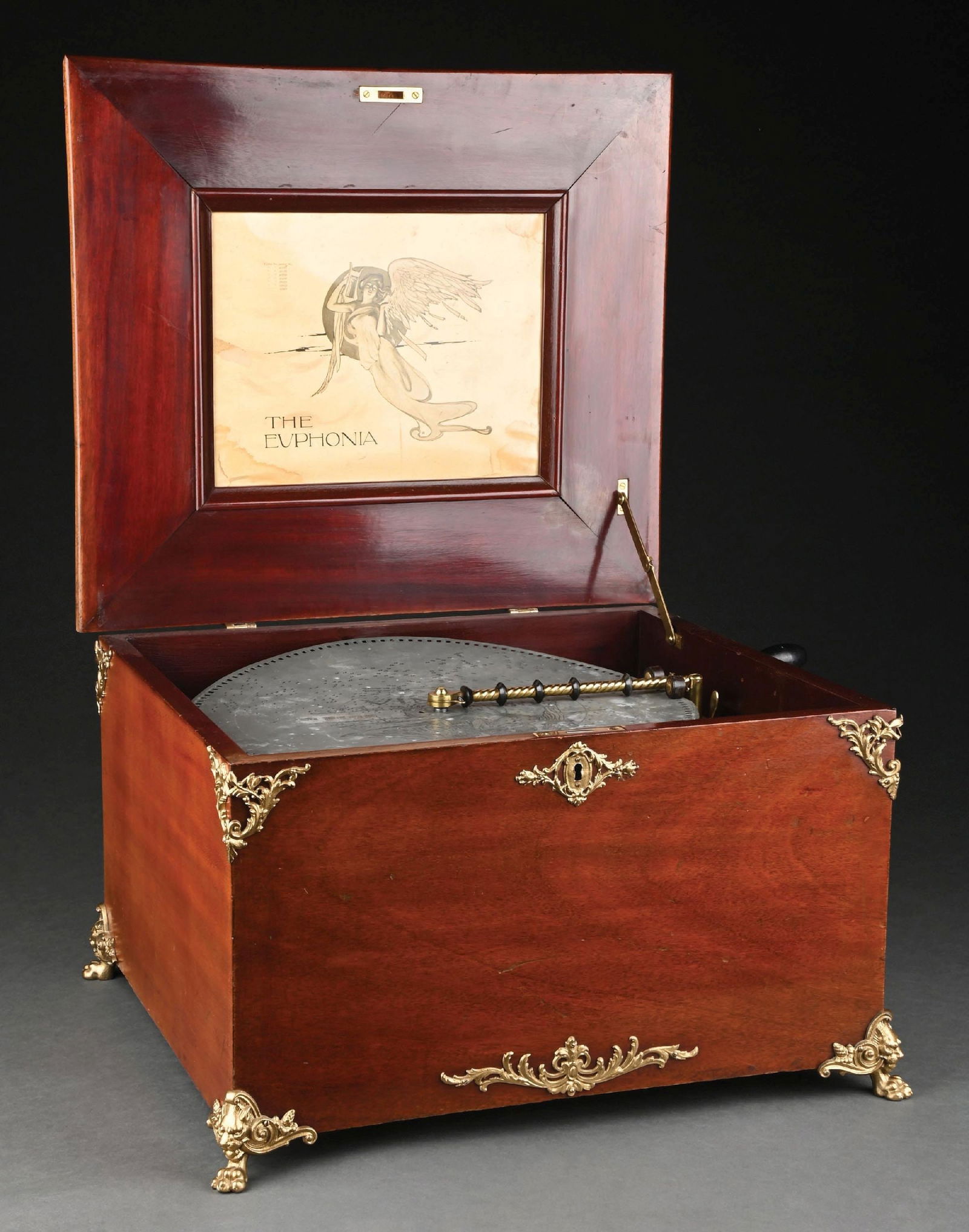 ANTIQUE EUPHONIA MUSIC BOX WITH DISCS (1 of 6)