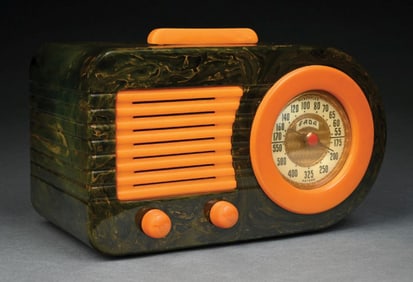 FADA 200 INSERT GRILL BULLET CATALIN RADIO IN BLUE AND BUTTERSCOTCH