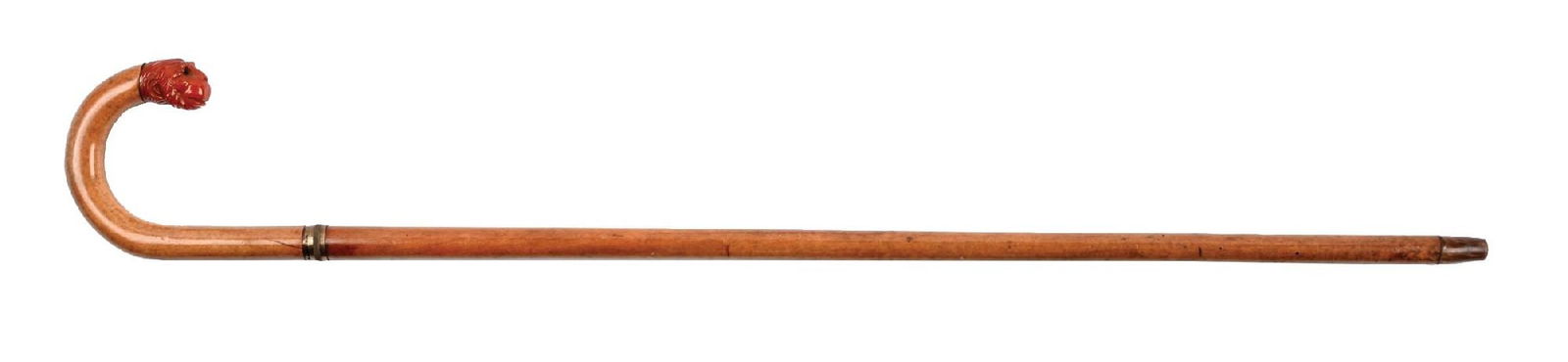 ANTIQUE WALKING STICK LAMP GADGET CANE W/ CARVED MONKEY (1 of 5)