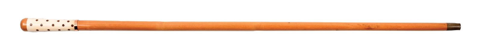 ANTIQUE WALKING STICK CANE W/ BAKELITE HANDLE W/ INLAY PLUGS (1 of 5)