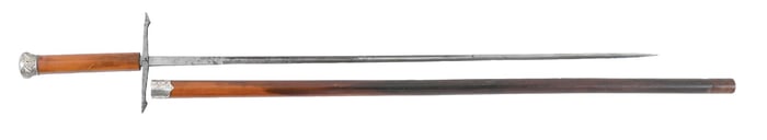 TOLEDO SWORD CANE WITH SILVER TOP
