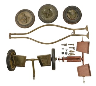 LOT OF PARTS FOR THE DESIRABLE SOLOTHURN S18-1000 ANTI-TANK GUN CART.