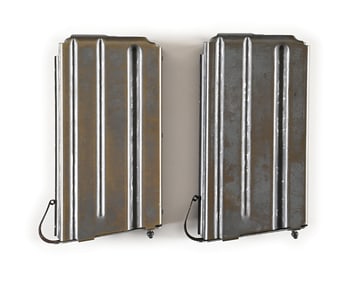 VERY RARE SET OF TWO 20 ROUND EARLY PRE-PRODUCTION CIRCLE 1 "PIGGYBACK" M-16 MAGAZINES.