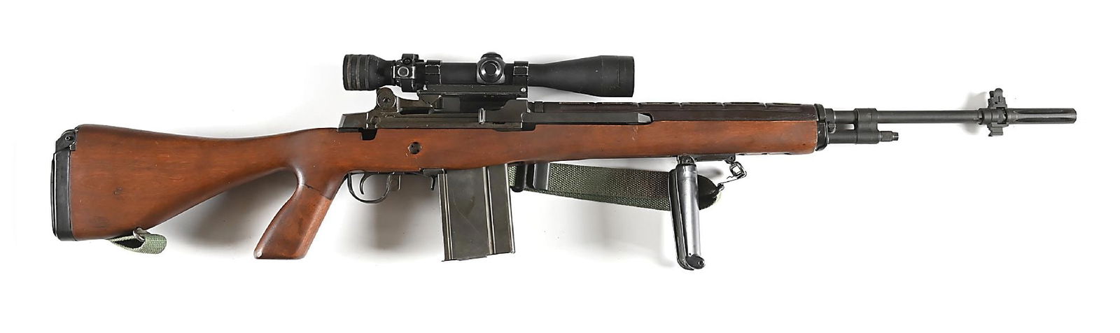 (C) EARLY DEVINE TEXAS SPRINGFIELD M1A SEMI-AUTOMATIC RIFLE WITH XM21 AR TEL SCOPE AND CAN.: As the War in Vietnam continued into the early 1970s, Elmer Balance began building M1A rifles, a civilian version of the military M14 for target shooting. The first few thousand were assembled between
