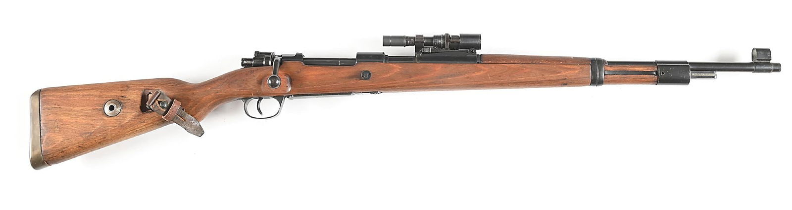 (C) ASSEMBLED MAUSER BYF 41 CODE K98 BOLT ACTION ZF 41/1 SNIPER RIFLE.: Manufactured by Mauser Oberndorf in 1941, the prime contractor for these sniper rifles. Rifle appears to have been retrofitted with an improved style bevel roller base. An original Swarovski "cag" cod
