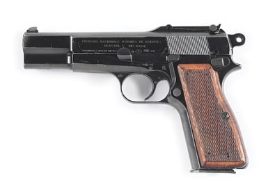 (C) FINE PRE-WAR TANGENT SIGHT FN GP35 HI POWER SEMI-AUTOMATIC PISTOL WITH MATCHING STOCK AND