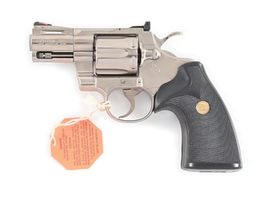 (M) RARE 2 1/2" ELECTROLESS NICKEL COLT PYTHON DOUBLE ACTION REVOLVER WITH BOX