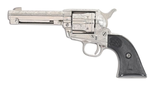 (C) ENGRAVED PRE-WAR COLT SINGLE ACTION ARMY ATTRIBUTED TO PECOS MAXIE.