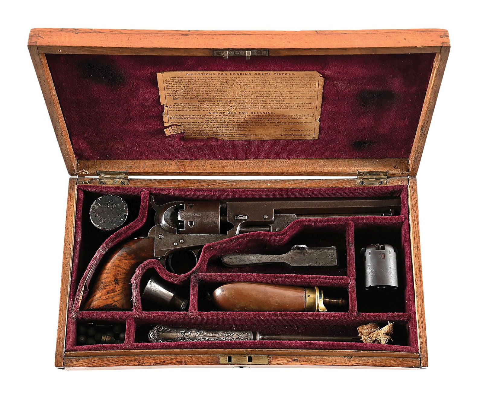 (A) CASED COLT LONDON 1851 NAVY PERCUSSION REVOLVER. (1 of 14)