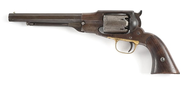 (A) CONFEDERATE MARKED REMINGTON MODEL 1858 PERCUSSION REVOLVER.