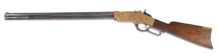 (A) HISTORIC NEW HAVEN ARMS 1860 HENRY LEVER ACTION RIFLE INSCRIBED TO CONFEDERATE COL. DUDLEY W.