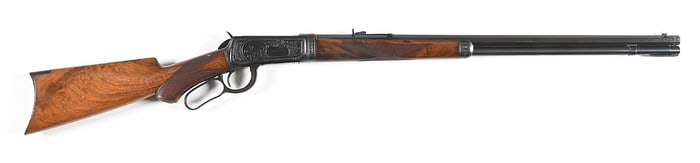 (C) FACTORY NO. 6 ENGRAVED DELUXE WINCHESTER MODEL 1894 LEVER ACTION RIFLE.