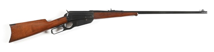 (C) WINCHESTER MODEL 95 LEVER ACTION RIFLE WITH STAINLESS BARREL.