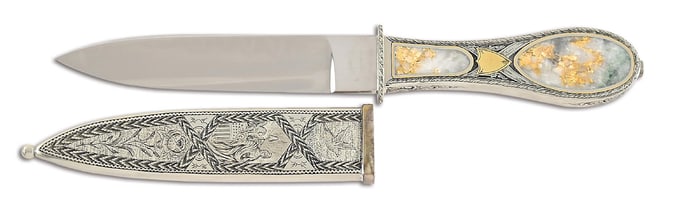 JIM SORNBERGER SAN FRANCISCO STYLE MARIPOSA QUARTZ AND DIAMOND DAGGER.