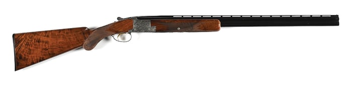 (C) BROWNING SUPERPOSED DIANA GRADE 28 BORE OVER UNDER SHOTGUN WITH ENGRAVING SIGNED BY SEVERIN.