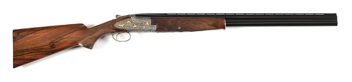 (C) LODEWYC EXHIBITION ENGRAVED FNH B25 OVER UNDER 12 BORE SHOTGUN.