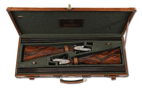 (M) FABULOUS PAIR OF RIZZINI R1 .410 AND 28 GAUGE SIDE BY SIDE SHOTGUNS WITH ENGRAVINGS OF AVIANS BY