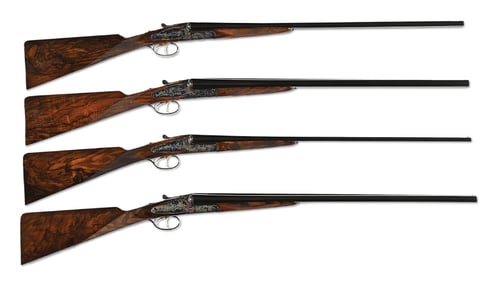 (M) OUTSTANDING FOUR GUN SET OF KRIEGHOFF ESSENCIAS: 12, 20, 28, AND .410 BORE SIDE BY SIDE