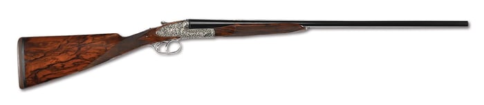 (M) RIZZINI 20 BORE SIDE BY SIDE SHOTGUN WITH ARABESQUE SCROLL SIGNED BY GIAN.