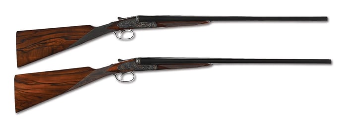 (M) PAIR OF LEBEAU COURALLY 16 GAUGE SIDE BY SIDE SLE SHOTGUNS.