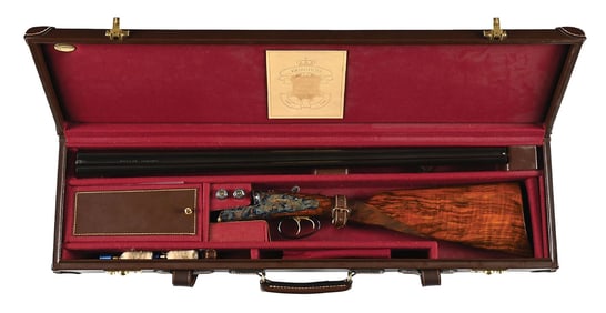(M) KRIEGHOFF ESSENCIA 28 GAUGE SIDE BY SIDE SHOTGUN WITH CASE.