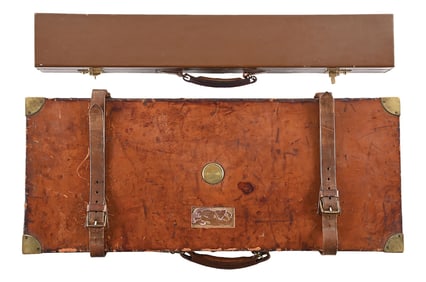 LOT OF 2: CASE FOR A PAIR OF PURDEY SHOTGUNS WITH SPARE BARRELS CASE.