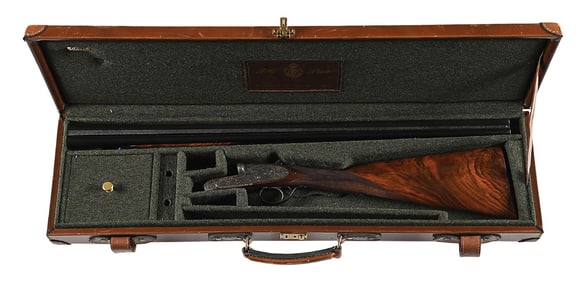 (M) GRANETTI ENGRAVED PIOTTI KING 1 .410 SIDELOCK SIDE BY SIDE SHOTGUN WITH CASE.