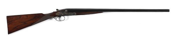 (C) AUGUST FRANCOTTE 12 GAUGE SIDE BY SIDE SLE SHOTGUN (1930).