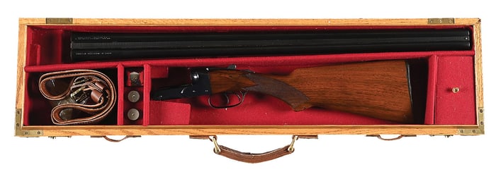 (C) WINCHESTER MODEL 21 12 BORE SIDE BY SIDE SHOTGUN.