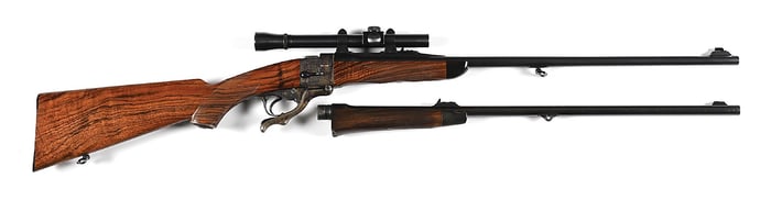 (M) ROGER FERRELL CUSTOM GIBBS FARQUHARSON STALKING RIFLE IN .256 GIBBS FLANGED.