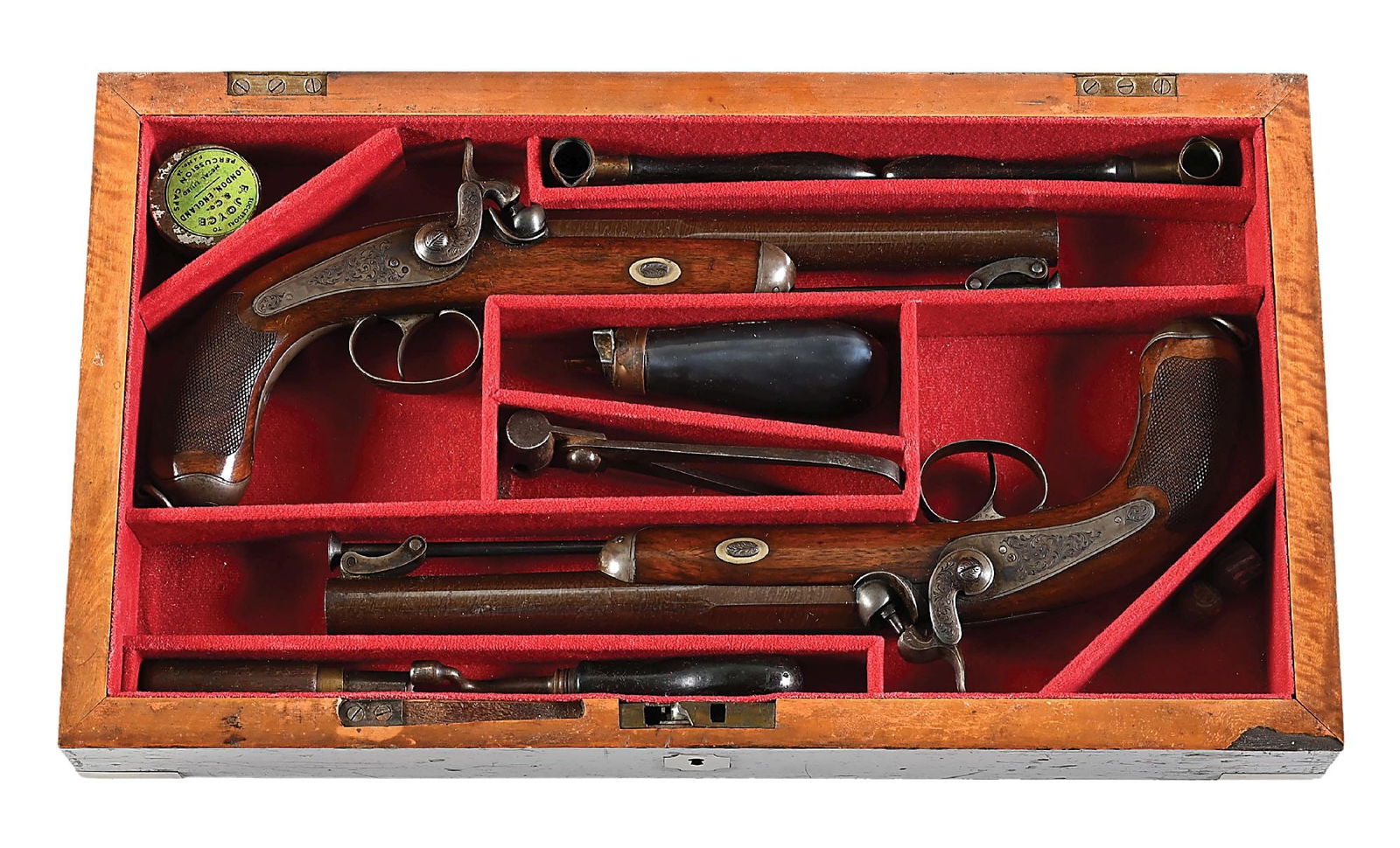 (A) VERY FINE AMERICAN CASED PAIR OF PERCUSSION OFFICER'S PISTOLS. (1 of 9)