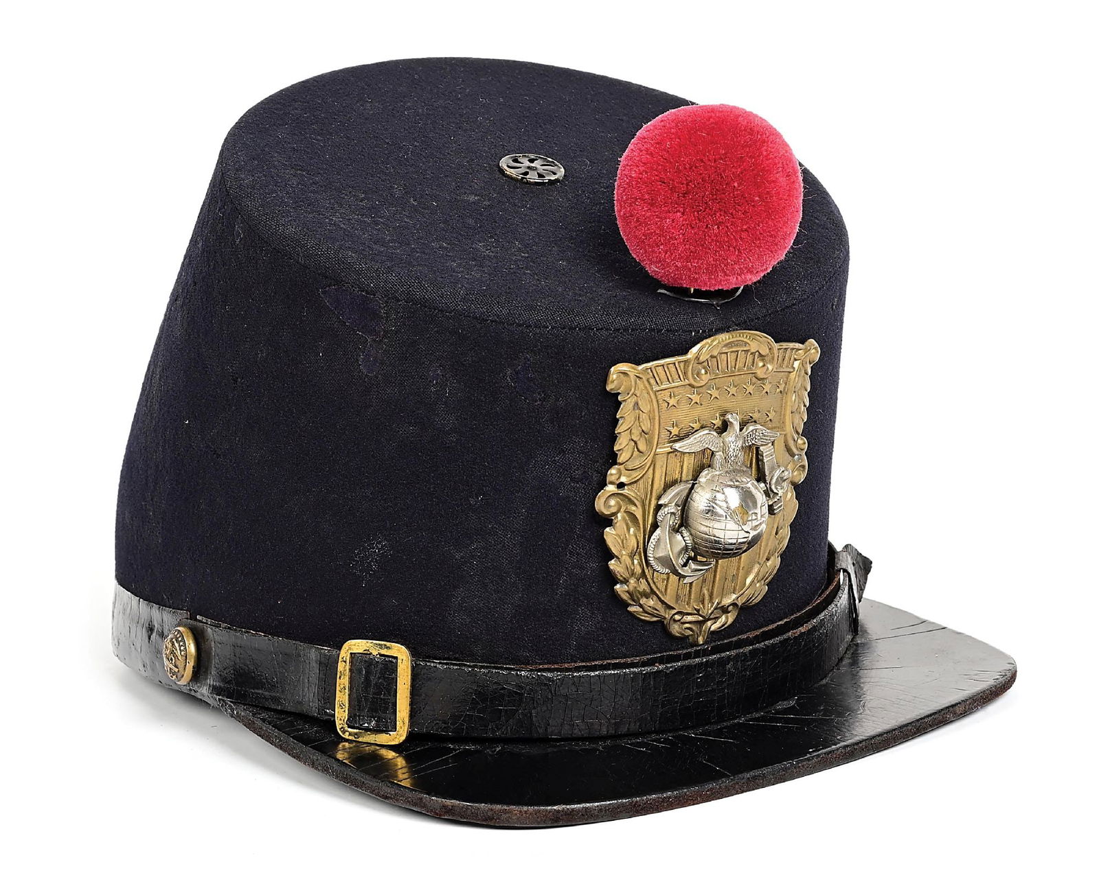 ID'D US MARINE CORPS PATTERN 1875 ENLISTED SHAKO. (1 of 8)