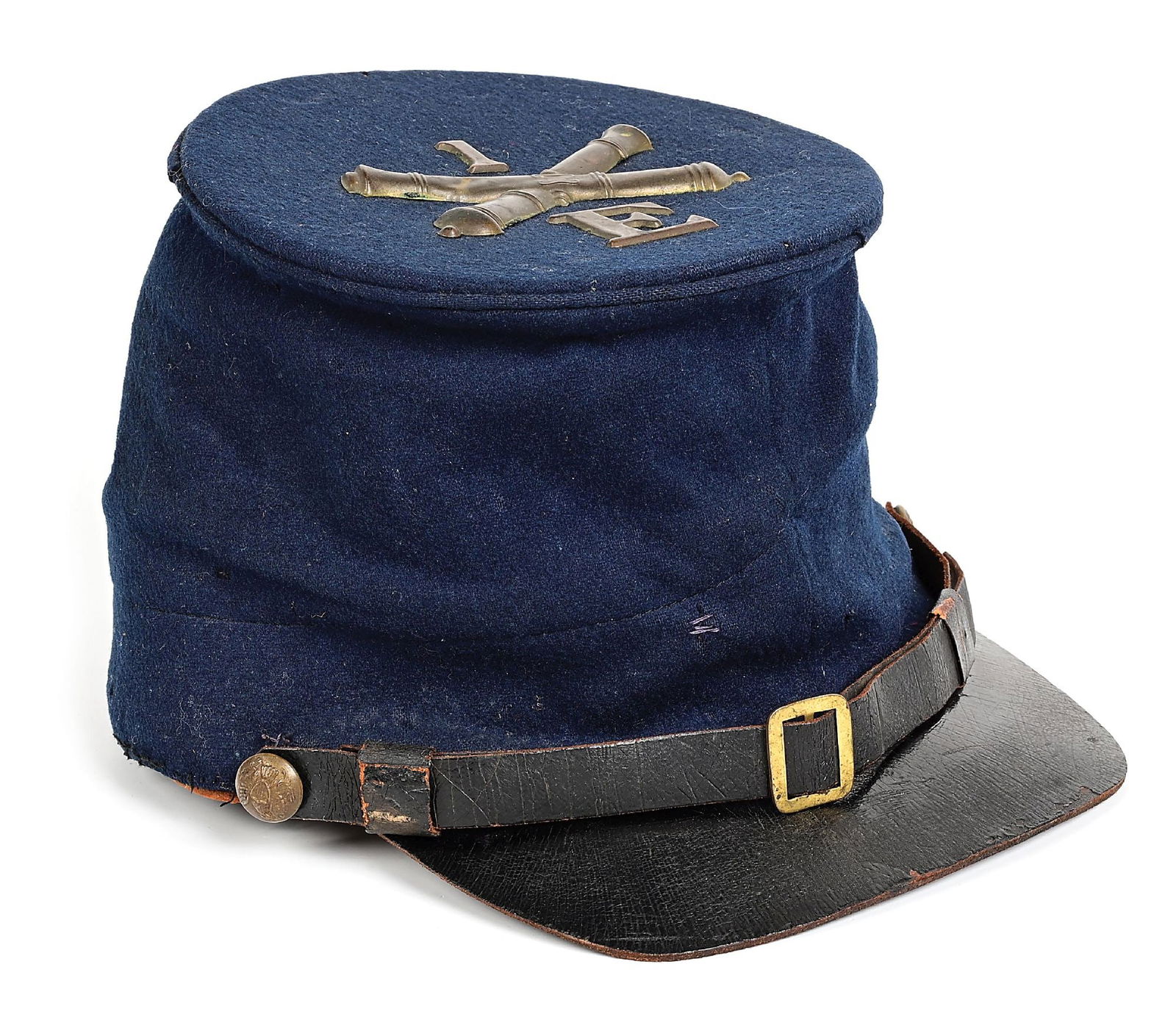US CIVIL WAR M1858 FORAGE CAP WITH HEAVY ARTILLERY INSIGNIA. (1 of 7)