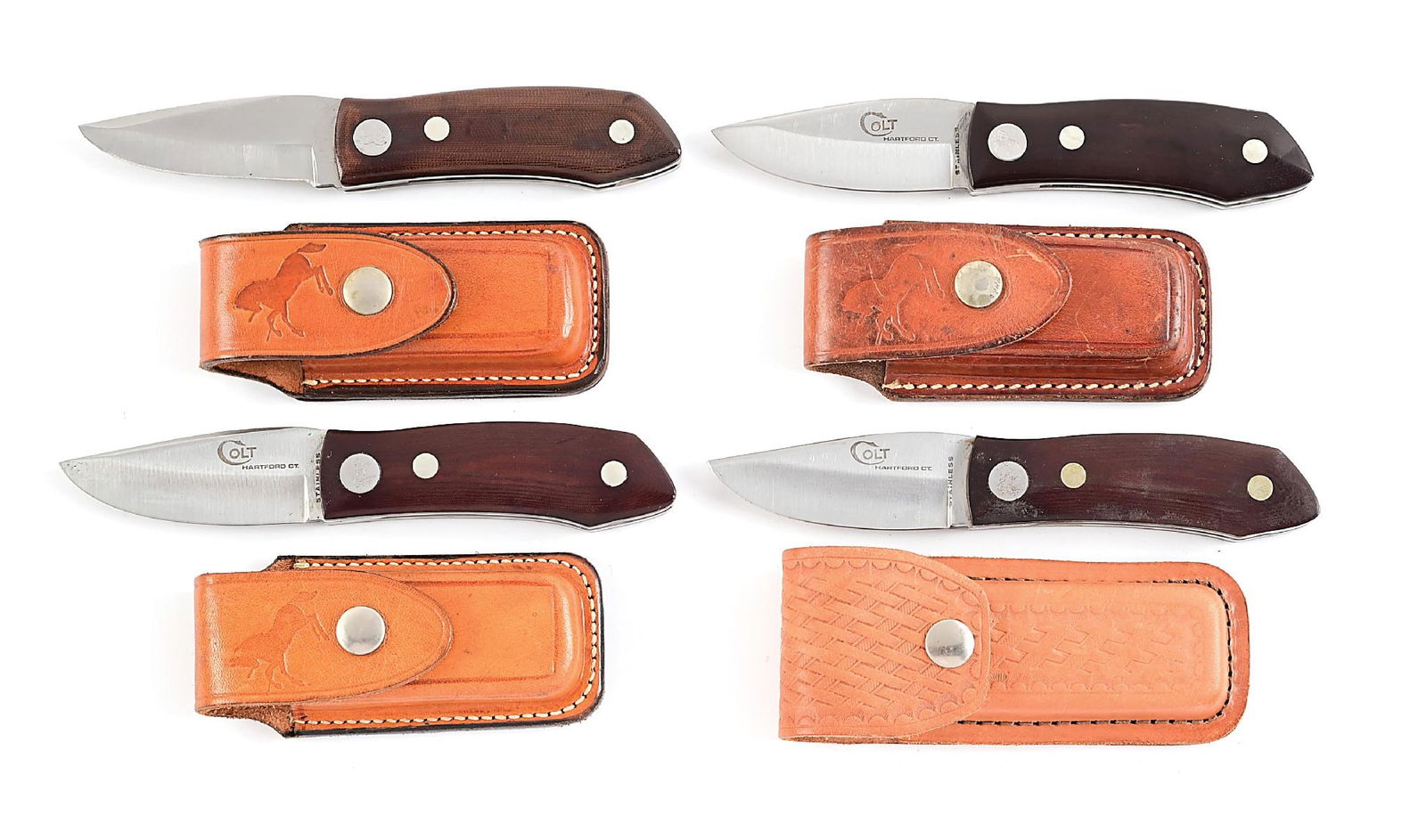 LOT OF 4: COLT HUNTING KNIVES. (1 of 6)