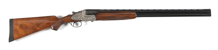 (C) HIGH GRADE AYA MODEL 37A OVER UNDER SHOTGUN WITH CASE.