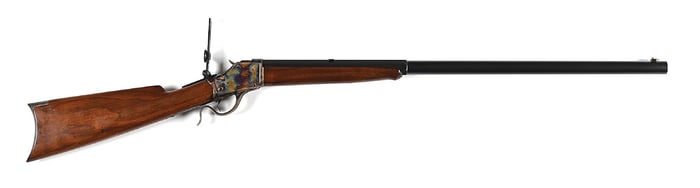 (A) BIG BORE .50 EXPRESS WINCHESTER MODEL 1885 HIGH WALL SINGLE SHOT RIFLE.