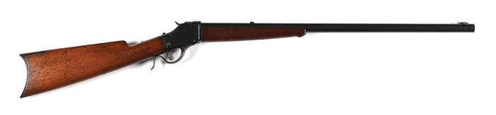 (A) WINCHESTER MODEL 1885 HIGH WALL SINGLE SHOT RIFLE IN .38-56 WCF.