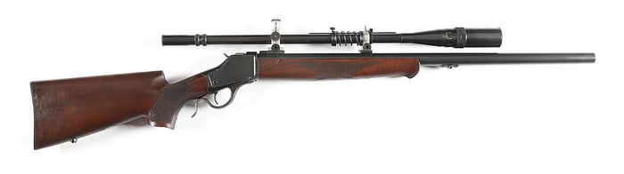 (C) CUSTOM C.C. JOHNSON WINCHESTER MODEL 1885 HIGH WALL SINGLE SHOT TARGET RIFLE WITH UNERTL SCOPE.