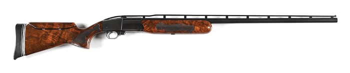 (M) CLASSIC AL LJUTIC 12 GAUGE TRAP MONO-GUN WITH ADJUSTABLE STOCK.