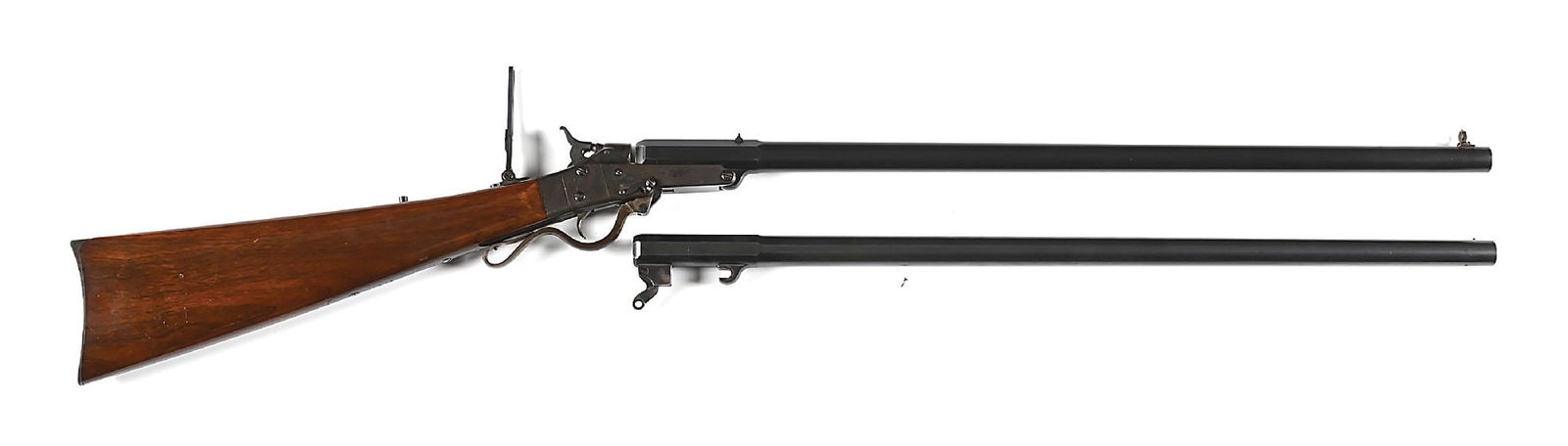 (A) FINE MAYNARD MODEL 1873 NO. 9 IMPROVED HUNTING AND TARGET RIFLE 2 BARREL SET WITH SHOTGUN (1 of 9)
