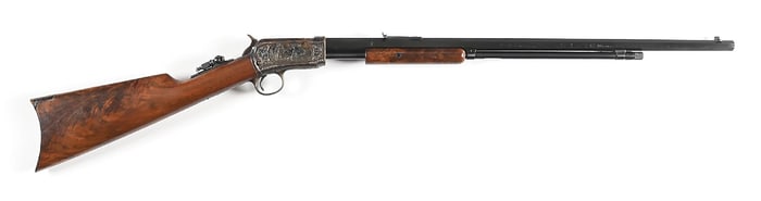 (C) FANTASTIC ENGRAVED WINCHESTER MODEL 1890 SLIDE ACTION RIFLE.