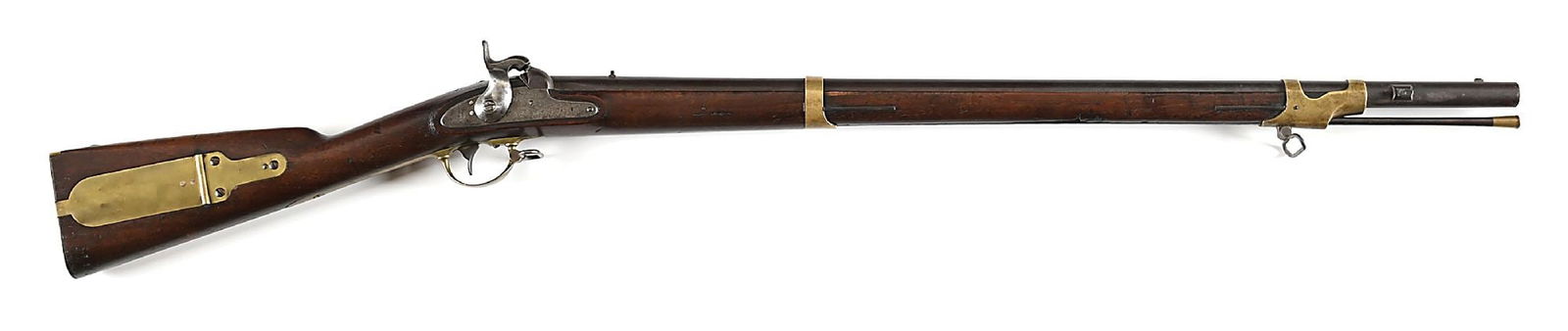 (A) REMINGTON ALTERED STATE OF NEW YORK MODEL 1841 PERCUSSION MISSISSIPPI RIFLE.: On April 25, 1861, 5000 Remington Herkimer rifles were ordered delivered from the Watervliet NY arsenal for alterations. This was half of the total production of these Remington contract rifles. After